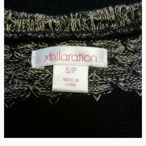 Xhiliration Black & Gray Striped Sweater, S - Picture 4 of 4